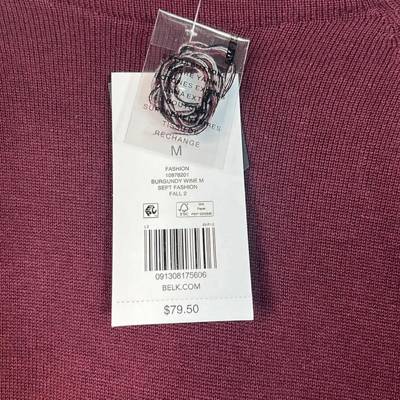 THE LIMITED Burgundy, Gray, and Black Geometric Sweater - Medium - NWT - Picture 3 of 10